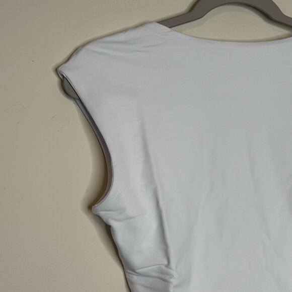 Susana Monaco Short Sleeve Open Back Crop Top in White NWT Size Large - Picture 3 of 8